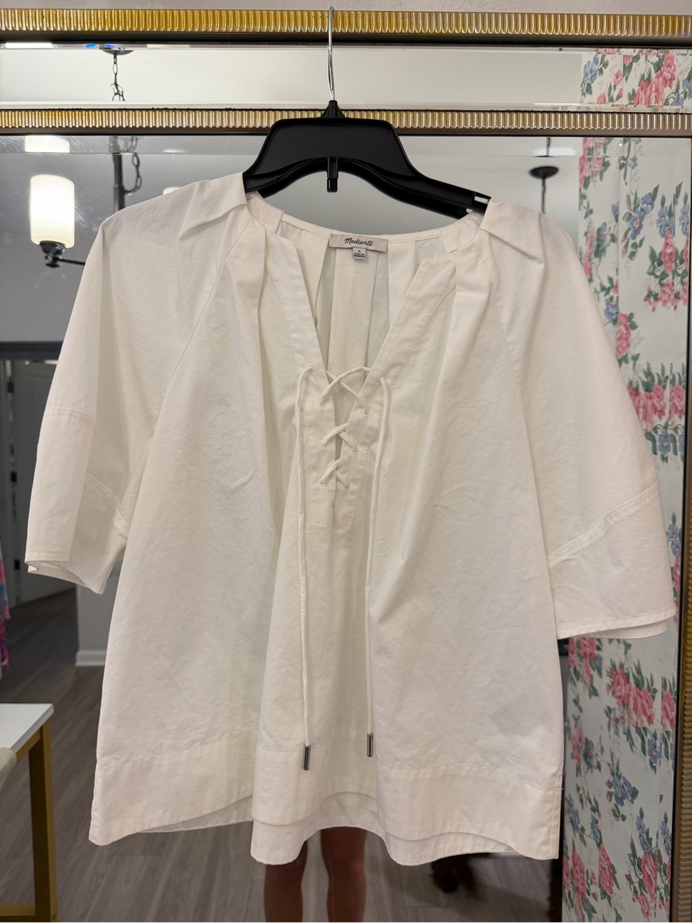 Madewell White Lace-Up Tunic Top NWOT never worn